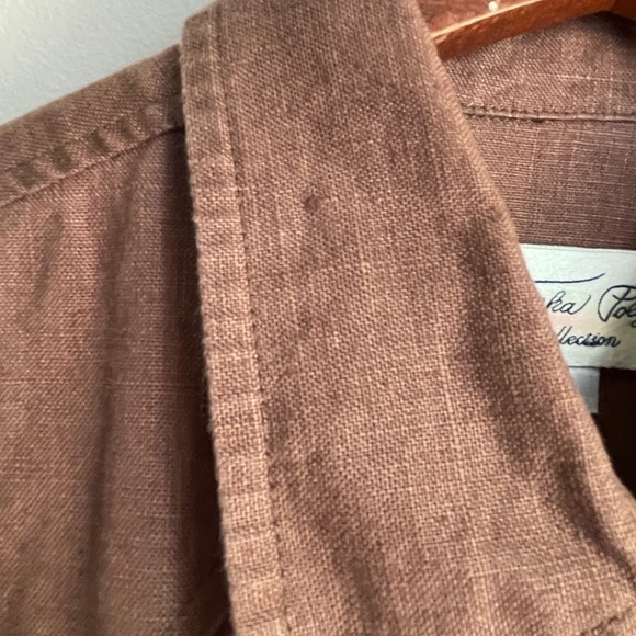 Tasha Polizzi SaddleBlanket Ruffle Pearl Snap Down Long Sleeve Linen Shirt Sz S. - Picture 5 of 10